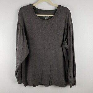 American Eagle Women's L Soft & Sexy Gray Sweater Balloon Sleeve Texture Knit
